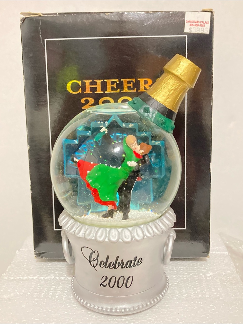 Department 56 Cheers 2000 Millennium Light Up Water Globe. RARE VINTAGE FIND
